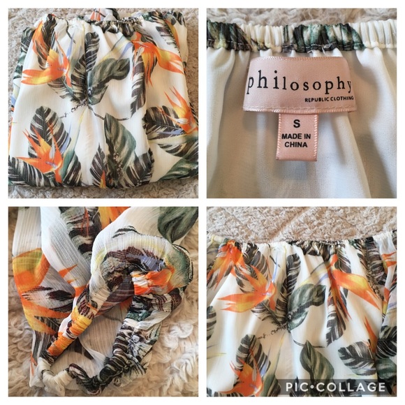 Philosophy off the shoulder lead & flower pattern - Picture 2 of 3